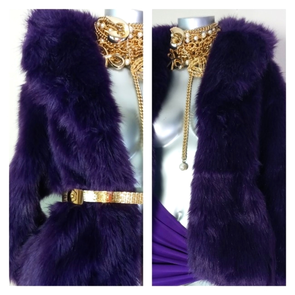 Purple Faux Fur Coat